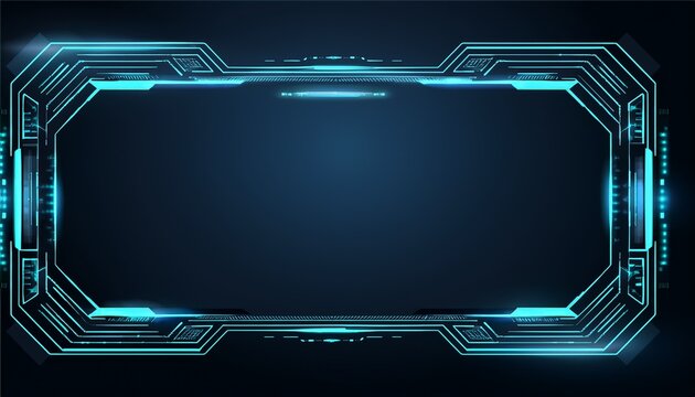 hud frames futuristic text box border frame scifi digital screen hologram panel vector
