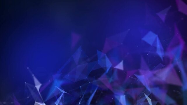 Abstract Blue and Purple Low Poly Plexus Network Motion Graphic Loop