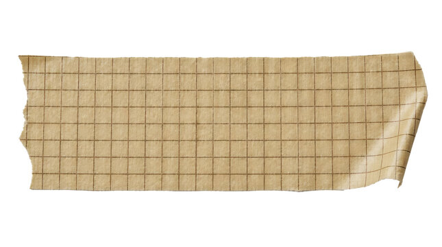 Brown Grid Paper Tape Strip with Torn Edges