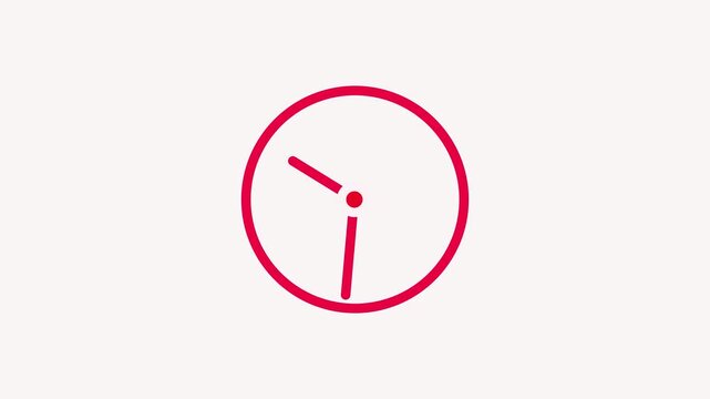 Clean and modern clock icon representing time management, clock time lapse animation showing 24 hours loop on green screen background for overlay use.