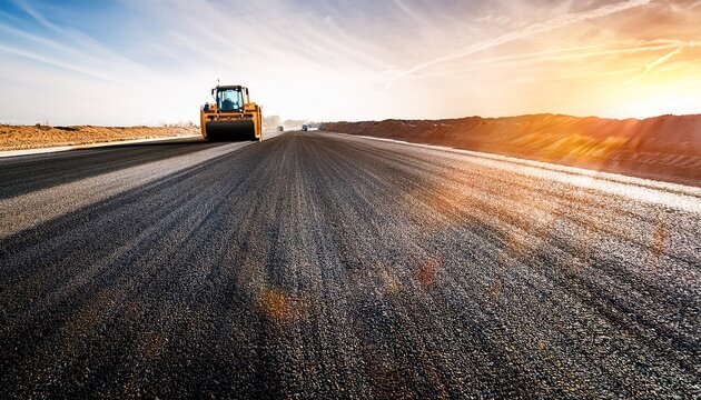 scarified milled asphalt road surface prepared for resurfacing construction