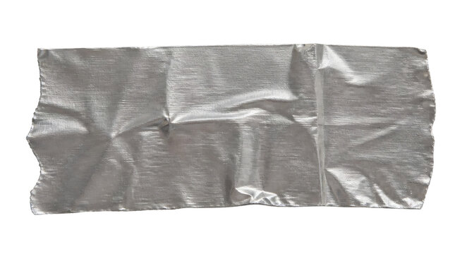 Silver Metallic Tape Crinkled Texture Isolated Graphic Resource