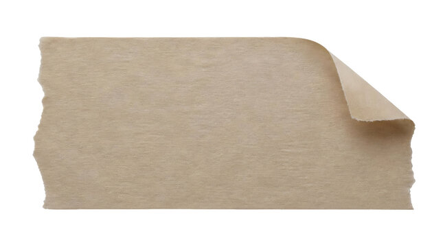 Torn Brown Paper Tape with Curved Edge for Crafting and Design