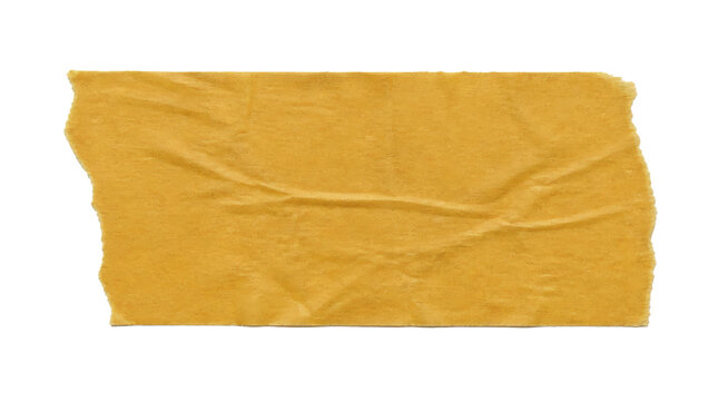 Torn Golden Paper Tape Strip with Wrinkles for Crafts and Design