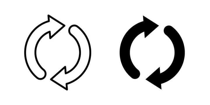 Arrows repeat icon outline symbol kit
