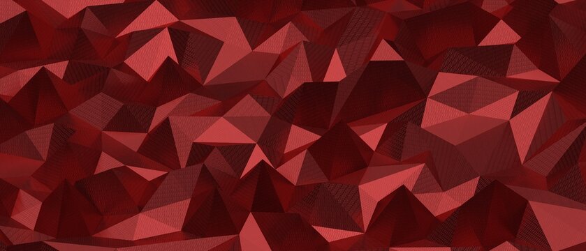 Dynamic abstract background with overlapping red polygons and sharp angles