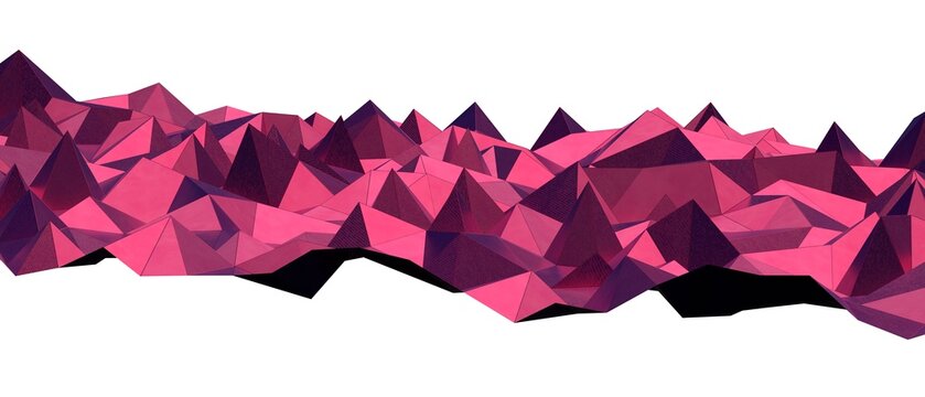 Geometric abstract background with sharp triangular peaks and valleys in vibrant pink and deep purpl