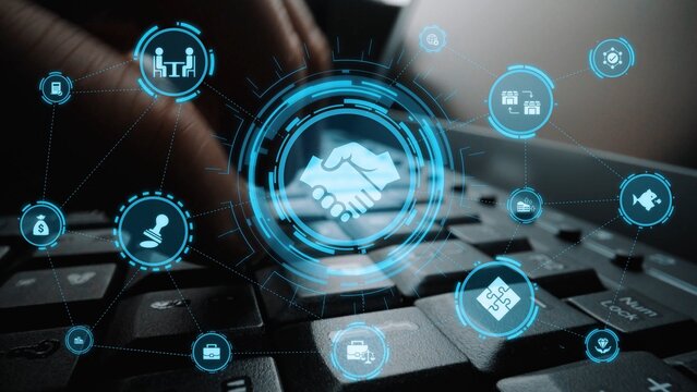 Business concept icons showing mergers and acquisitions, partnership, investment, and growth. mergers and acquisitions creates synergy, supports expansion, and drives corporate value. Funnel