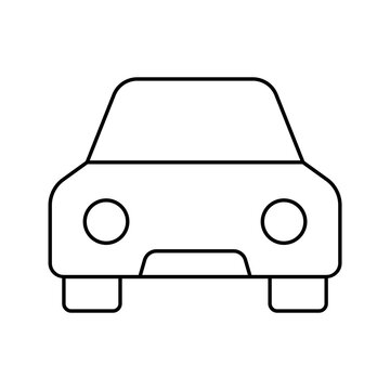 Electric vehicle EV car front view line icon