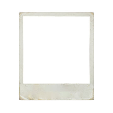 Old vintage polaroid photo frame with worn edges