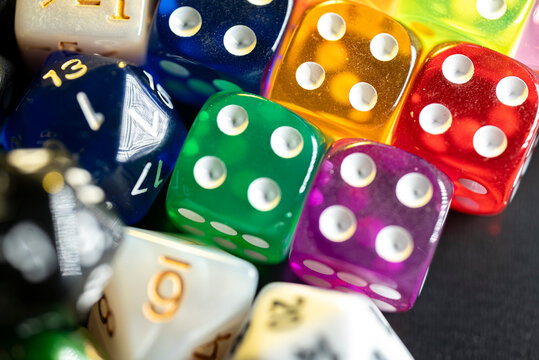 Group of roleplaying game dice The Concept of fantasy adventure