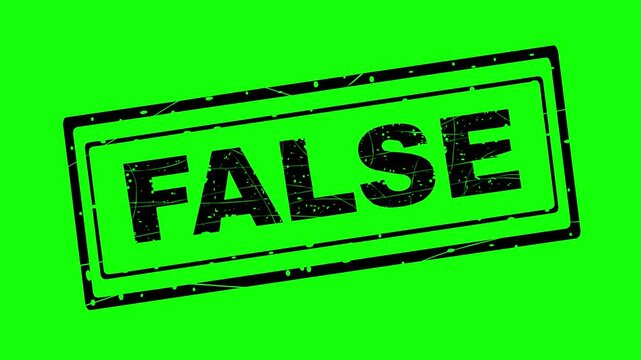 false rubber stamp sign with solid black fill and green screen chroma key background. Hand drawn rough edges line boil animation effect for video editing projects