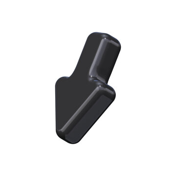 3D Black Arrow Pointing Down