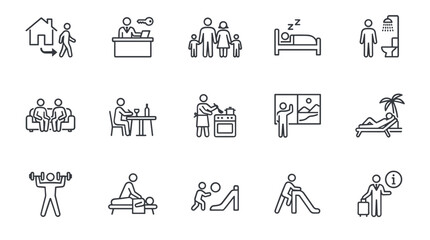 Fototapeta premium Set of hotel and travel service icons