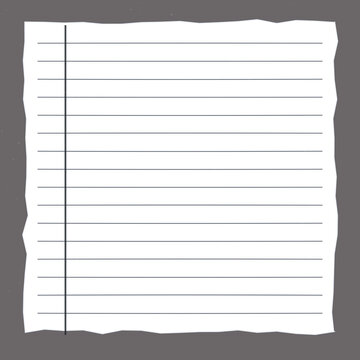 Torn piece of white lined notebook paper