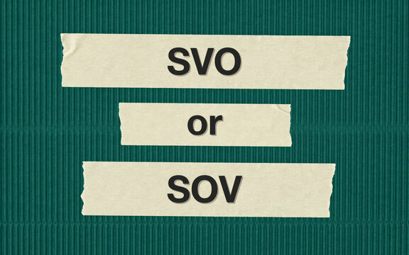 SVO or SOV Grammar Concept Comparing Subject Verb and Object Word Order