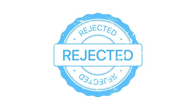 rejected stamp animation 4k video overlay for editing, denial approval badge motion graphic chroma key background status concept, reject seal animation video for content creators