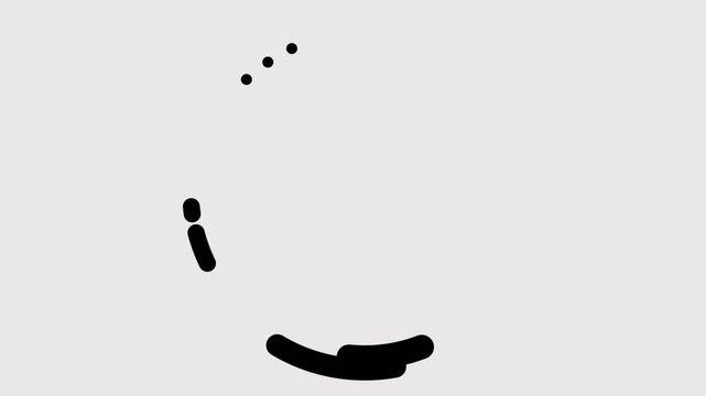 Cartoon circular line motion path animation with playful black strokes forming a smooth rotating loop on light background
