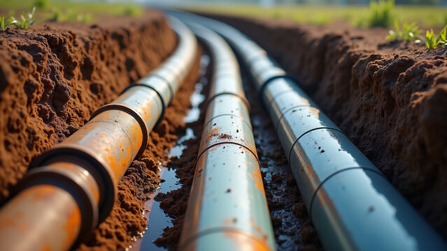 Aging Pipe Contrasted With New Line Cross Section
