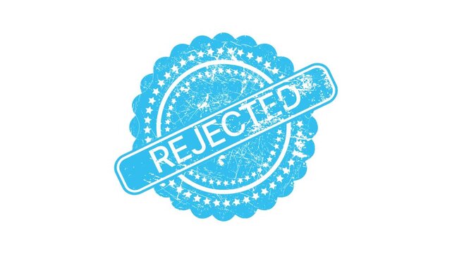 Rejected stamp graphic with white background, animation