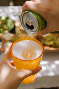 Pouring Sparkling Drink