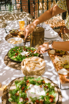 Serving Burrata Salad