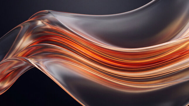 Spiraling amber ribbon coils into a glowing 3D swirl
