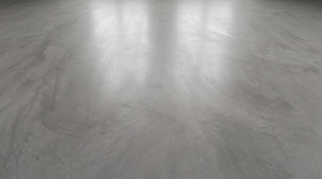 Concrete floor in a modern interior reflects bright natural light from adjacent unseen window panels.