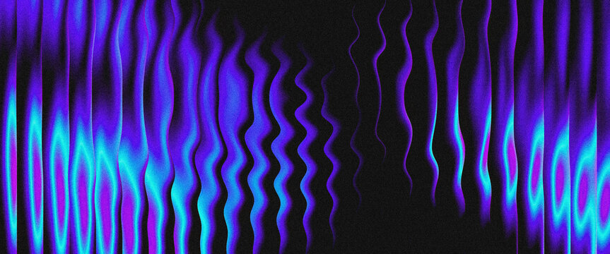 Purple blue wavy ribbon curtain abstract background