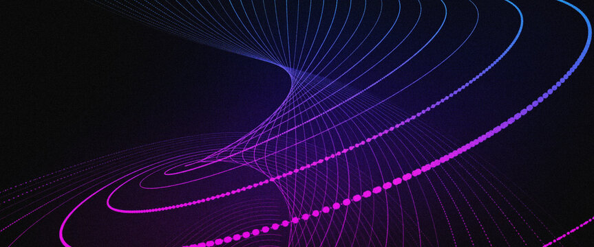 Abstract blue purple wireframe vortex tunnel background