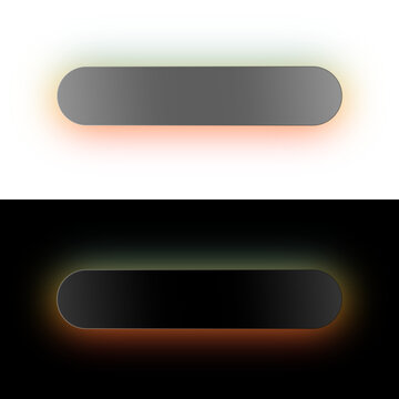 Dark Glowing Pill Button UI Element Isolated on Transparent Background