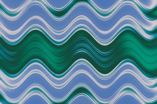 Abstract Emerald Water Waves with Fluid Brushstrokes