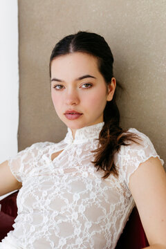 Young woman looking at camera