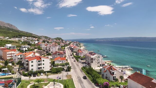Coastal Road And Mediterranean Landscape In Podstrana, Croatia