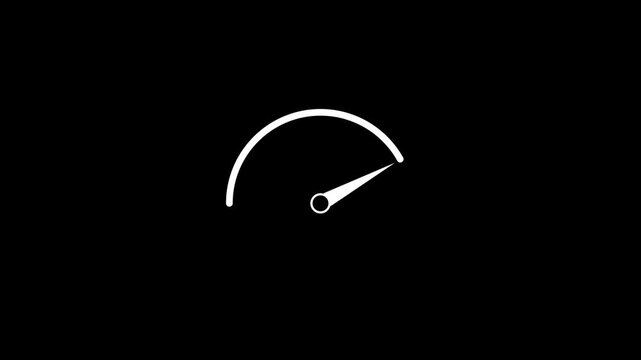 Animation of Speed meter icon. Energy or fuel level meter dial gauge icon showing minimum and maximum value. 4k video