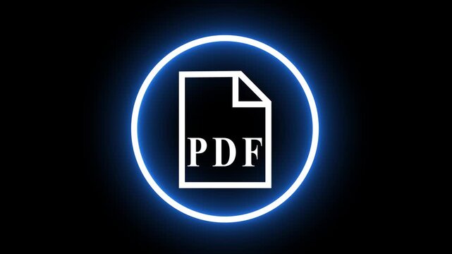 Pdf file icon glitching animation on black backgroundPdf file icon glitching animation on black background.4k motion video