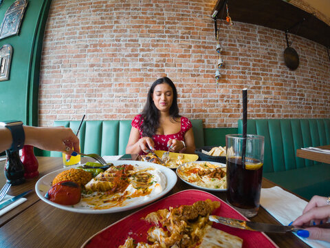 Sharing a Turkish feast at the table