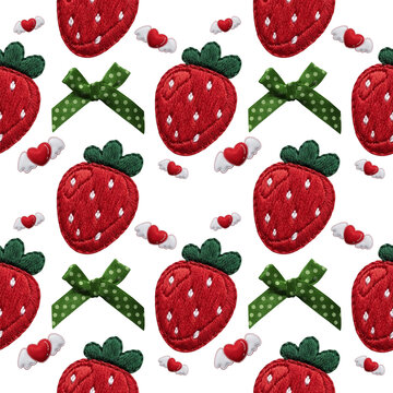 seamless pattern with red berries