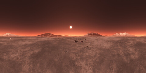 Red planet environment map simulating Martian landscape © 3000ad
