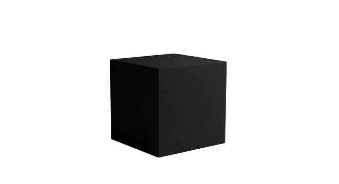 Simple black cube shape 3d geometric object