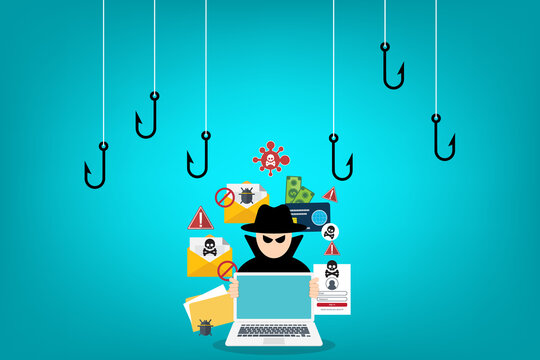 Cybersecurity Threat and Hacker Attack Concept with Phishing and Malware
