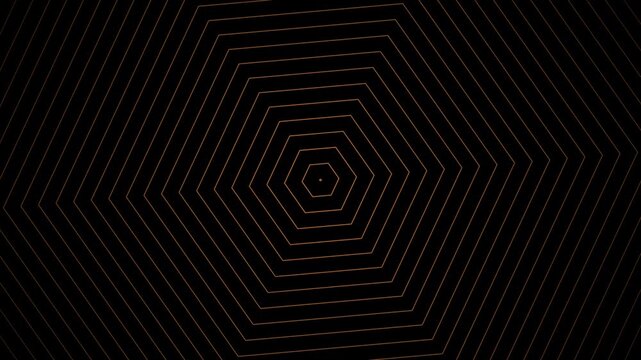 Abstract geometric pattern with glowing red hexagon lines on a dark black background