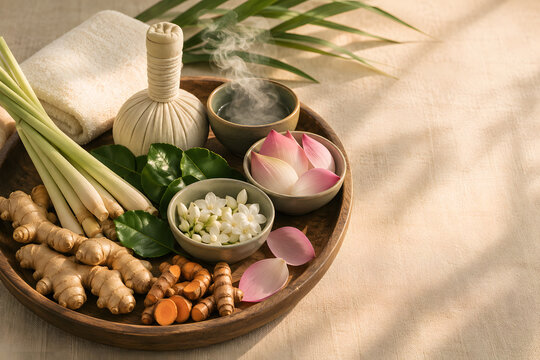 Luxury Thai Herbal Wellness Still Life