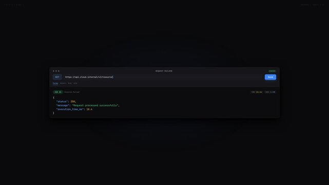 API Request Builder Tool UI Interface Animation Mockup 4K