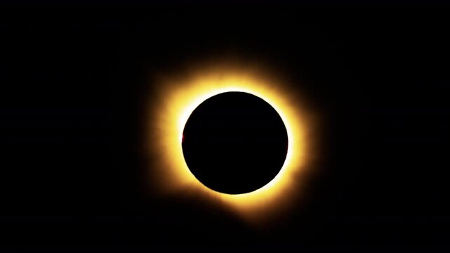 moment of totality during the 2026 solar eclipse when the moon cast a shadow over the sun 