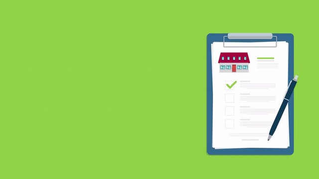 House Contract Signing with Property Documents and Buyer Checklist