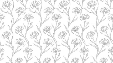 Fototapeta premium Floral Pattern with Carnation Flowers