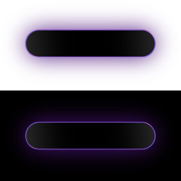 Dark Purple Glowing Pill Button UI Element Isolated on Transparent Background
