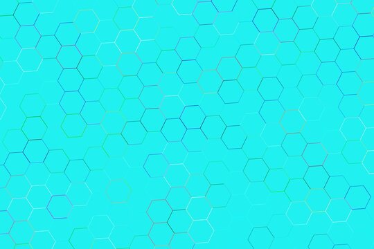 Blue abstract background with hexagon shapes and lines