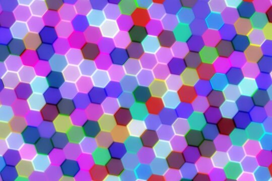 Colorful hexagon glitter sequins in various shades